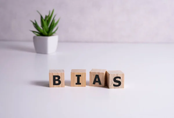 Wooden blocks with the word Bias. Prejudice. Personal opinions. Preconception — Stock Photo, Image