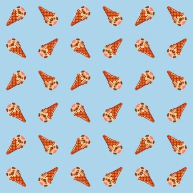 Dondurma-pug 'lu mavi arka plan (büyük). RGB