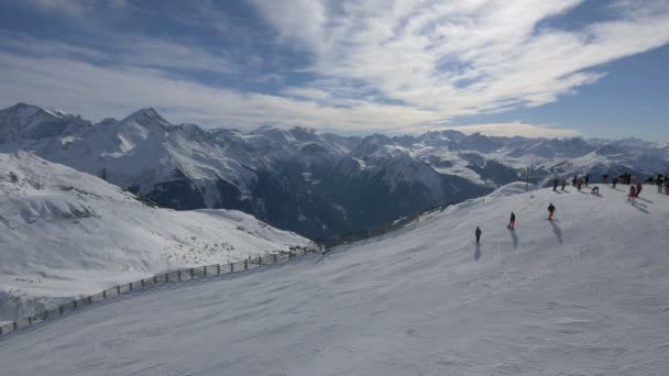 Narciarstwo Snowboarding Alpach — Wideo stockowe