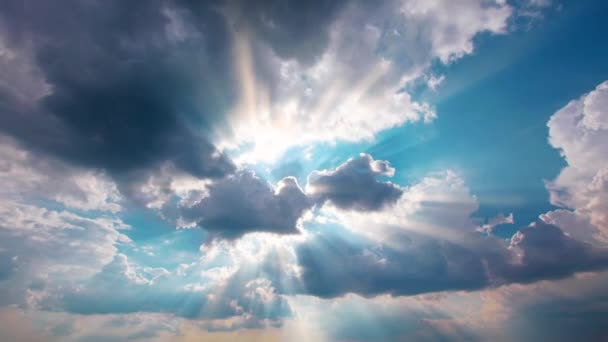 Zonsondergang Tijdspanne Beweging Lucht Wolken — Stockvideo