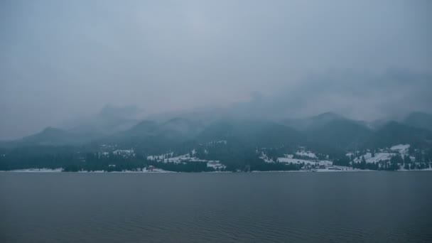 Timelapse Clouds Lake — Stock Video