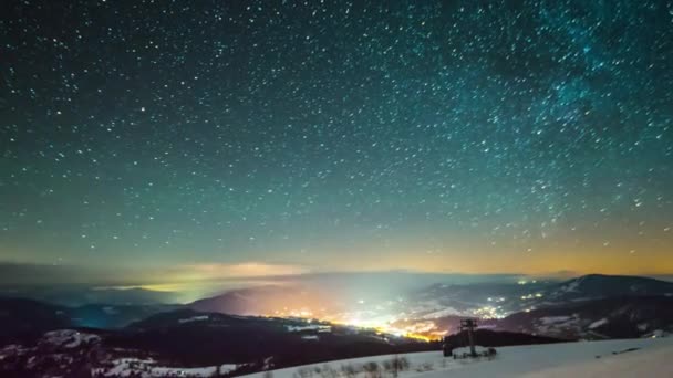 Lattea Time Lapse Nelle Montagne Dei Carpazi — Video Stock