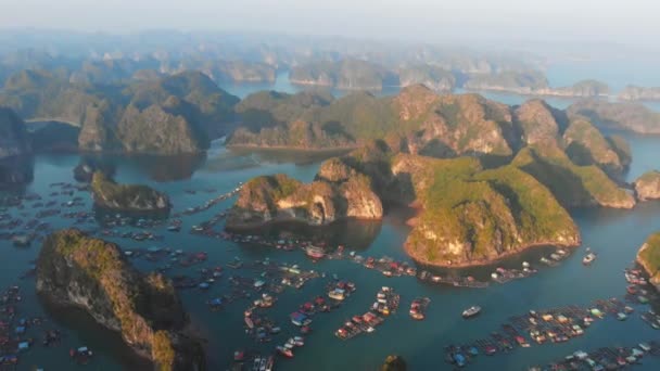 Sunset Clear Sky Cat Island Lan Bay Maior Ilha Long — Vídeo de Stock