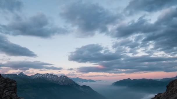 Günbatımında Susa Vadisi Valle Susa Dramatik Hava Manzarası Talya — Stok video