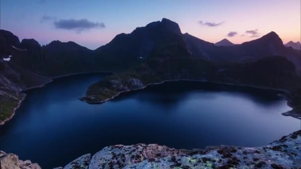 Zeitraffer Von Norwegen Schöne Berge Und Flussblick — Stockvideo