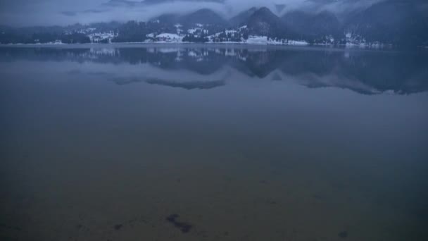 Water Surface Mountains Reflection Lake — Stock Video