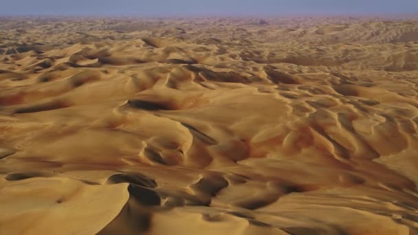 Vue Perte Vue Magnifique Motif Dunes Sable Orange Sur Oasis — Video