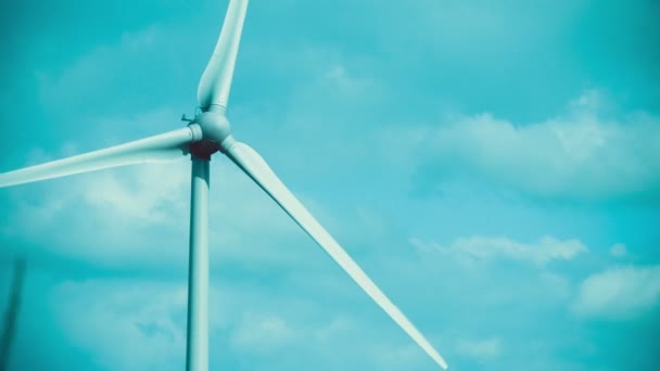 Turbina Eólica Generar Electricidad Limpia Verde — Vídeos de Stock