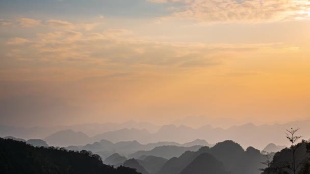 Giang Karst Geopark Berglandschaft Bei Sonnenuntergang Nordvietnam — Stockvideo