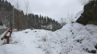 Colibita Gölü bir uçurumdan görünüyor.