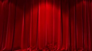 3D Gerçekçi Kırmızı Perdeler Açılıyor ve Kapanıyor 