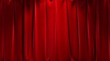 3D Gerçekçi Kırmızı Perdeler Açılıyor ve Kapanıyor 