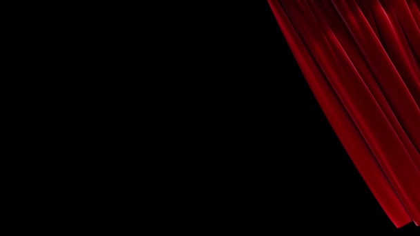 Realistic Red Curtains Opening Closing — Stock Video