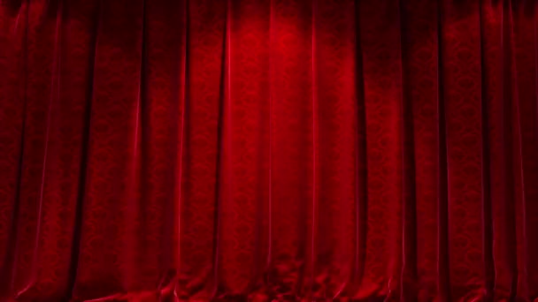 Realistic Red Curtains Opening Closing — Stock Video