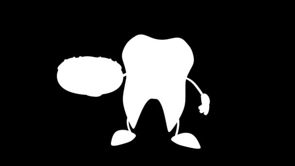 Animations Cartoon Tooth — Stock Video