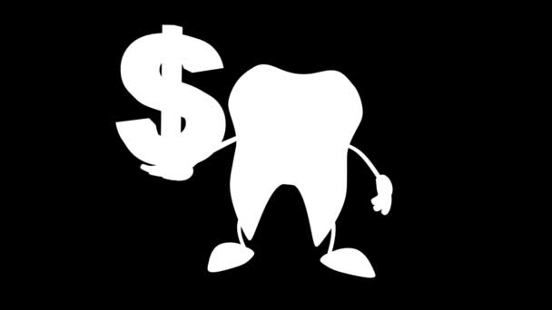 Animations Cartoon Tooth — Stock Video