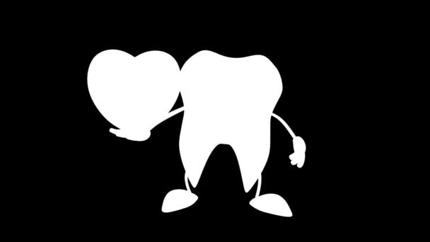 卡通牙齿的动画 — 图库视频影像