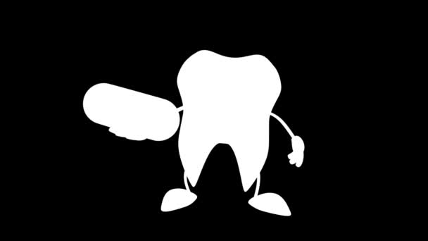 卡通牙齿的动画 — 图库视频影像