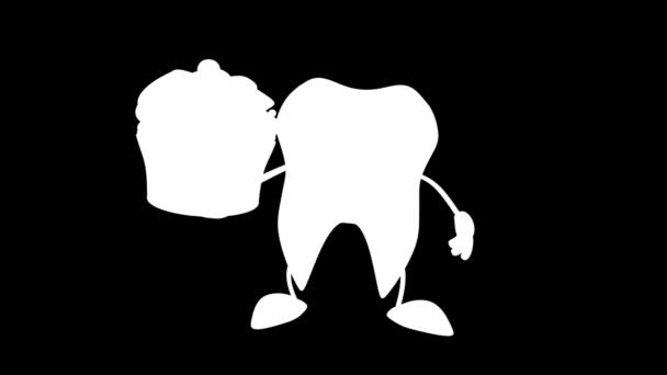 Animazioni Dente Cartone Animato — Video Stock