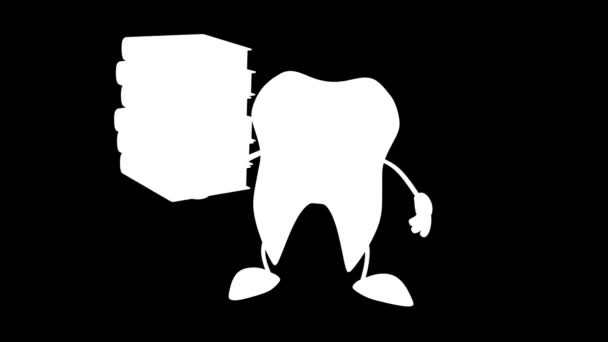 Animations Cartoon Tooth — Stock Video