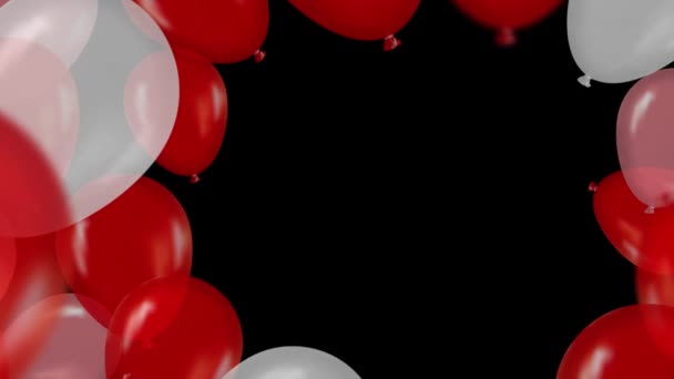 Luftballons Rahmen Und Übergänge Hintergrund — Stockvideo