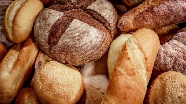 Breads Baked Goods — Stock Video