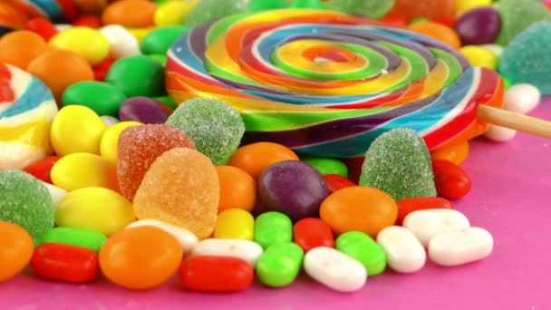 Süßigkeiten Süße Gelee Lolly Zucker Dessert — Stockvideo