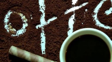  Kahve Metni ve bir fincan kahve