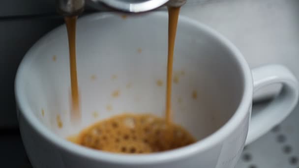 Μηχανή Καφέ Κάνοντας Espresso Ένα Καπάκι — Αρχείο Βίντεο