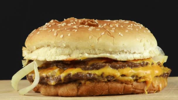 Delizioso Cibo Hamburger — Video Stock