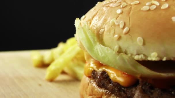 Delizioso Hamburger Alimentare — Video Stock