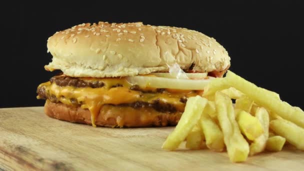 Delizioso Hamburger Alimentare — Video Stock