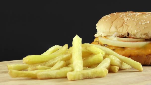 Video Deliziosi Hamburger Alimentari — Video Stock