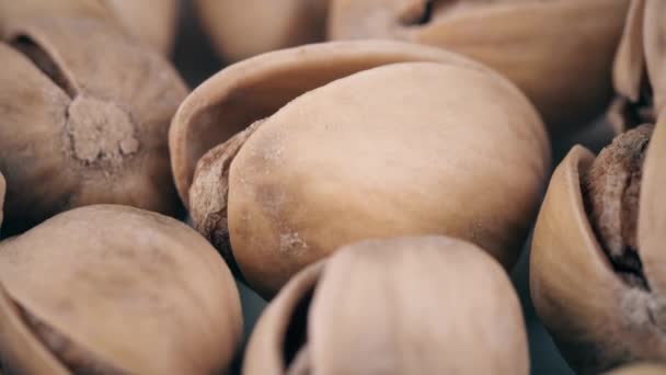 Montón Semillas Pistacho Con Conchas — Vídeo de stock