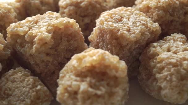 Pressed Brown Sugar Cubes — Stock Video