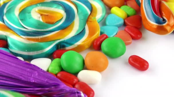 Tatlı Şeker Şekeri Bonbon Lolipop Şekeri — Stok video