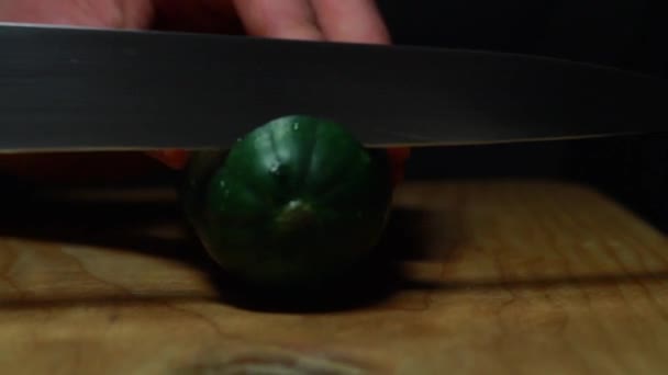 Video Slicing Cucumber — Stock Video