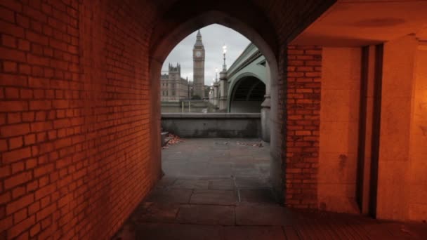 Tunnel Londra Che Affaccia Sul Big Ben — Video Stock