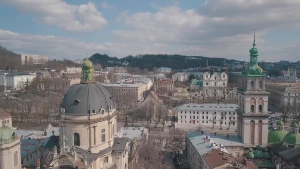 Miasto Lotnicze Lwów Ukraina — Wideo stockowe