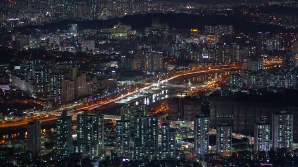 Aerea Corea Seoul Trasporti Giunzione Cityscape — Video Stock