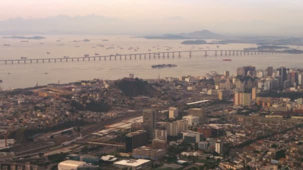 Letecká Část Mostu Niteroi Rio Janeiro — Stock video