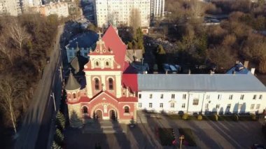 Günbatımında Ukrayna, Lviv 'in Havadan Üst Görünümü