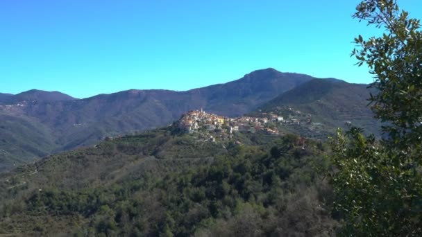 Oude Stad Van Perinaldo Hoog Alpen Het Westen Van Italië — Stockvideo