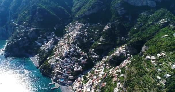 Озил Пролетел Над Фетано Побережья Амальфи Италии — стоковое видео