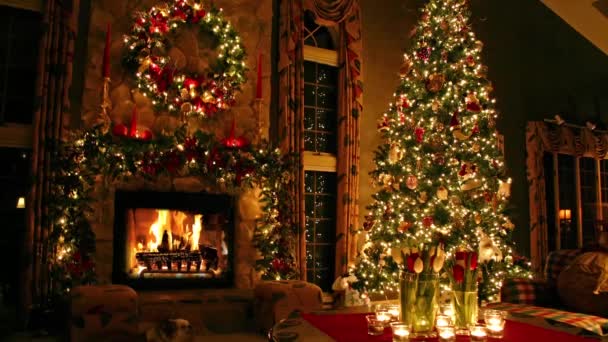 Beautiful Lovely Cosy Domestic Romantic Atmosphere Festive Christmas Tree New — Stock Video