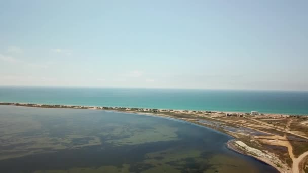 Bugaz Spit Faixa Terrestre Entre Estuário Bugaz Mar Negro Filmagem De Stock