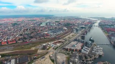  Kopenhag üzerinde Şehir Havası Görünümü 
