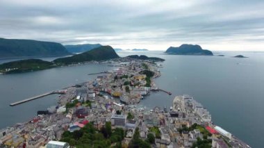Alesund Şehri Norveç Hava Görüntüleri