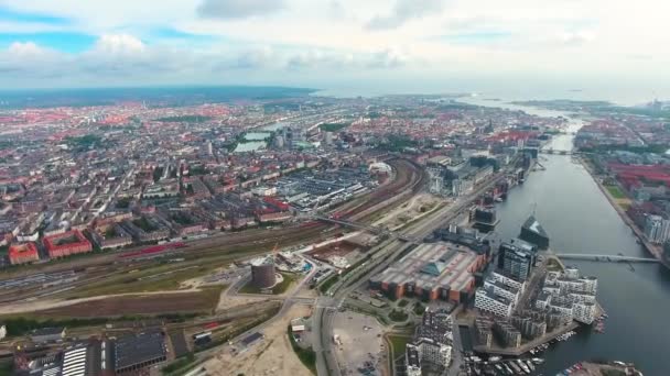 Vista Aerea Della Città Copenaghen — Video Stock
