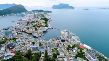  Alesund Şehri Norveç Hava Görüntüleri